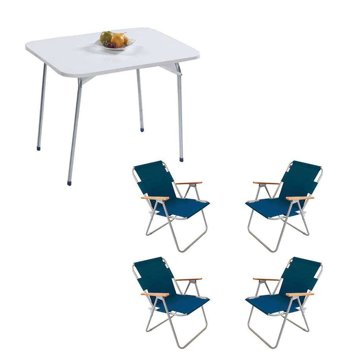 Katlanır Kamp Masa Sandalye Seti - 4 Sandalyeli