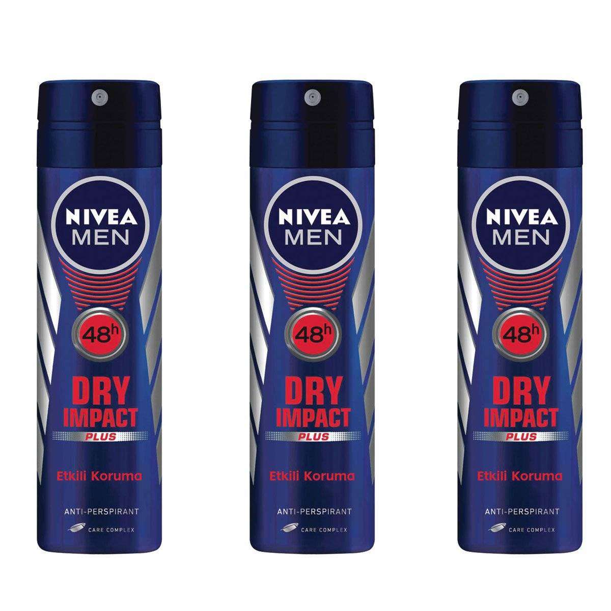 Nivea Men Dry Impact Sprey - 150 ML - 3 Adet