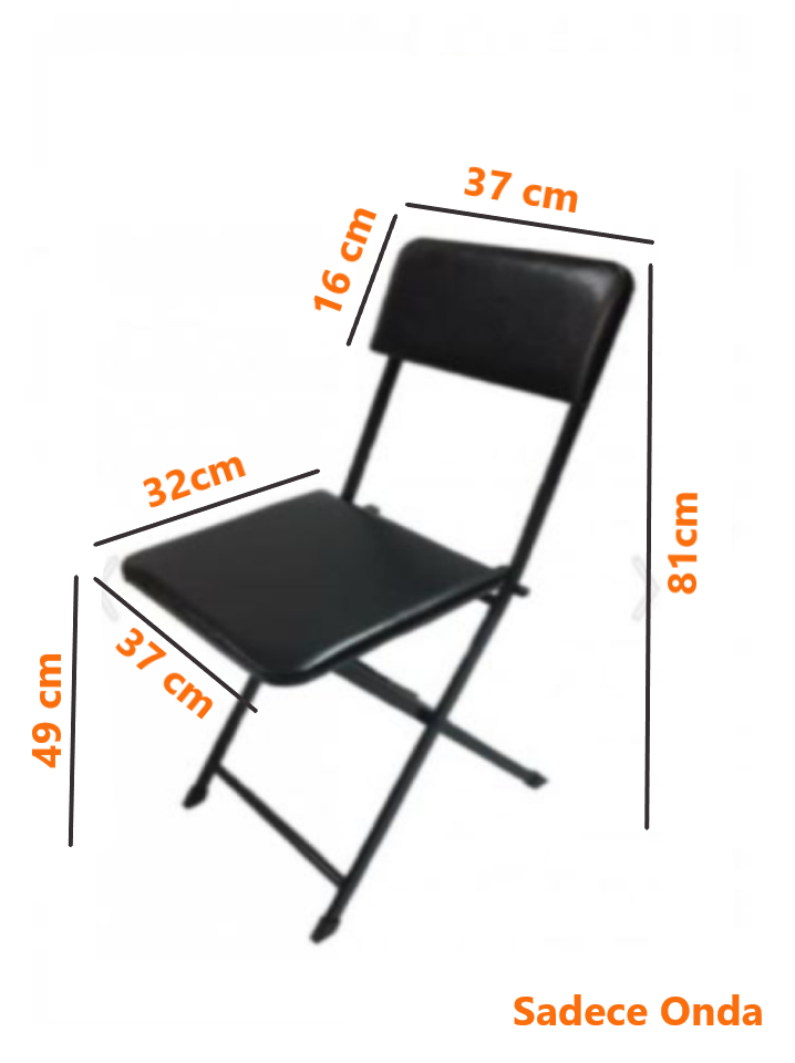 Katlanabilir Sandalye Siyah Deri 4 Adet