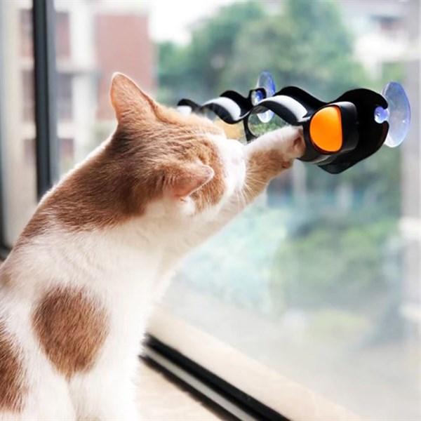 BUFFER® Vantuzlu Toplu Kedi Oyun Tüneli Pencereye Asılan Labirent Kedi Oyuncağı