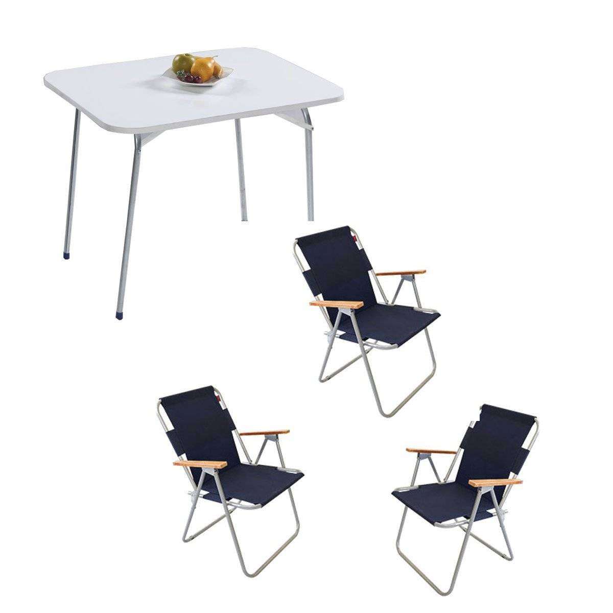 Katlanır Kamp Masa 1 + 3 Sandalye Set