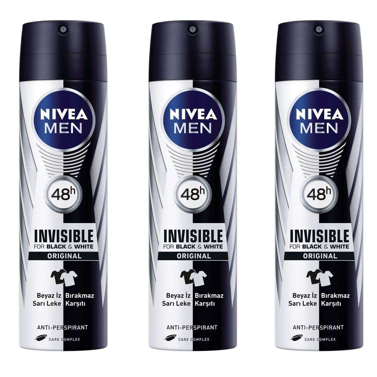 Nivea Men Invisible Black&White Power Sprey - 150 ML - 3 Adet